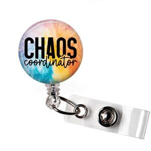 Badge Reel Funny Chaos Coordinator Retractable ID Name Holder